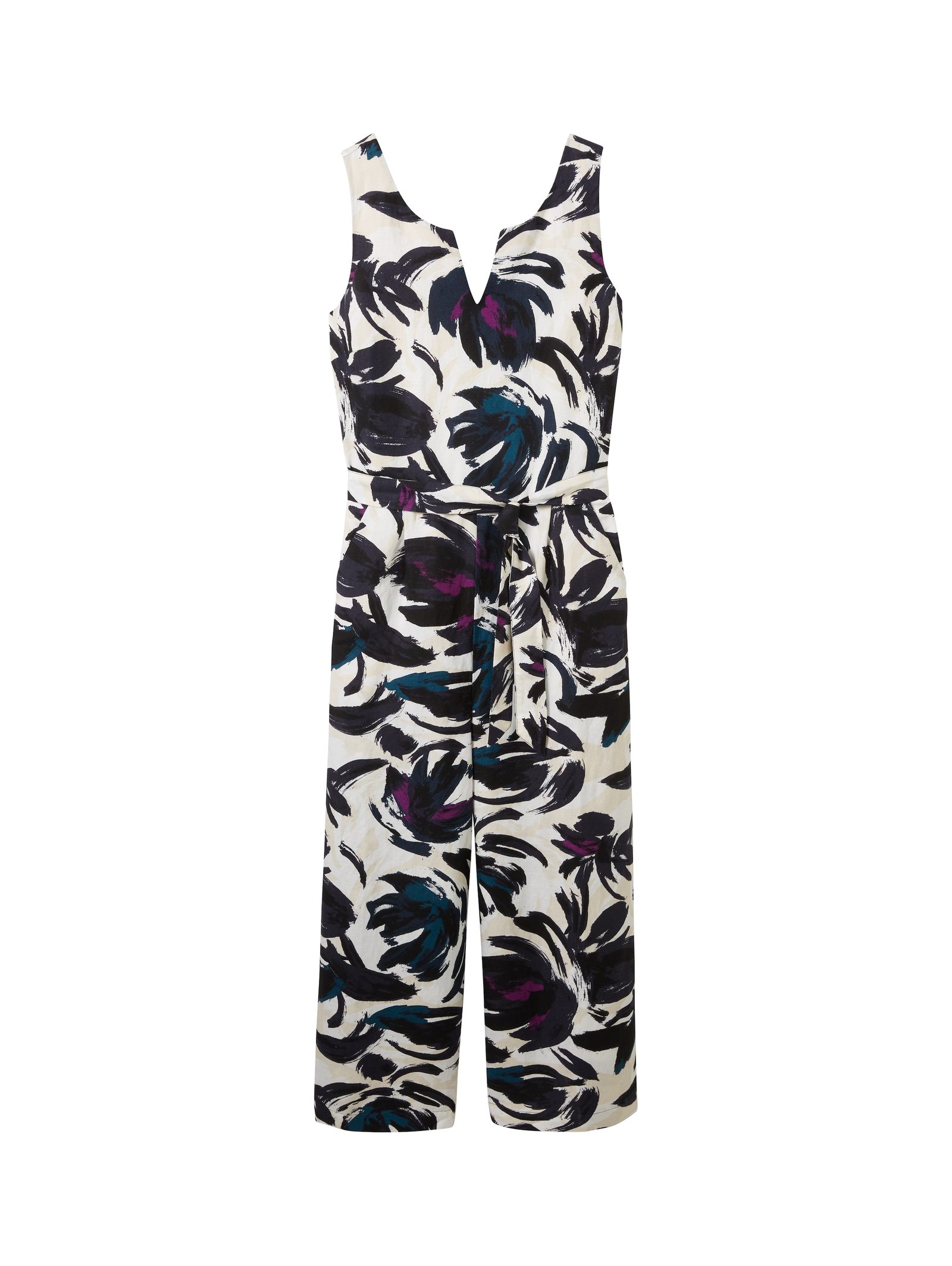 LINEN OVERA, DARK BLUE FLORAL DESIGN, 40-52104149970, FIFTY FIFTY